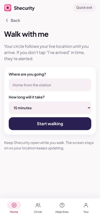 Walk me home screen sharing live location